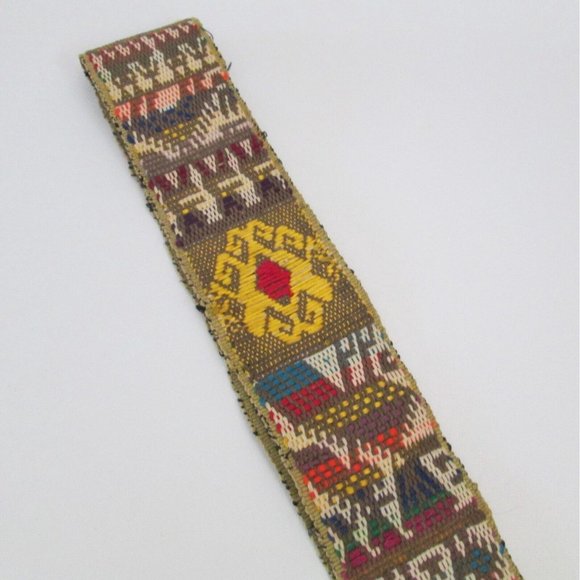 Vintage Peruvian Woven Chumpi Belt Brightly Colored Sash Tribal Designs main image 9